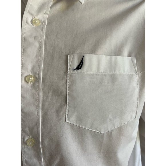 Nautica Men's Shirt Dress Button Down White Cotton 18 - Picture 3 of 7